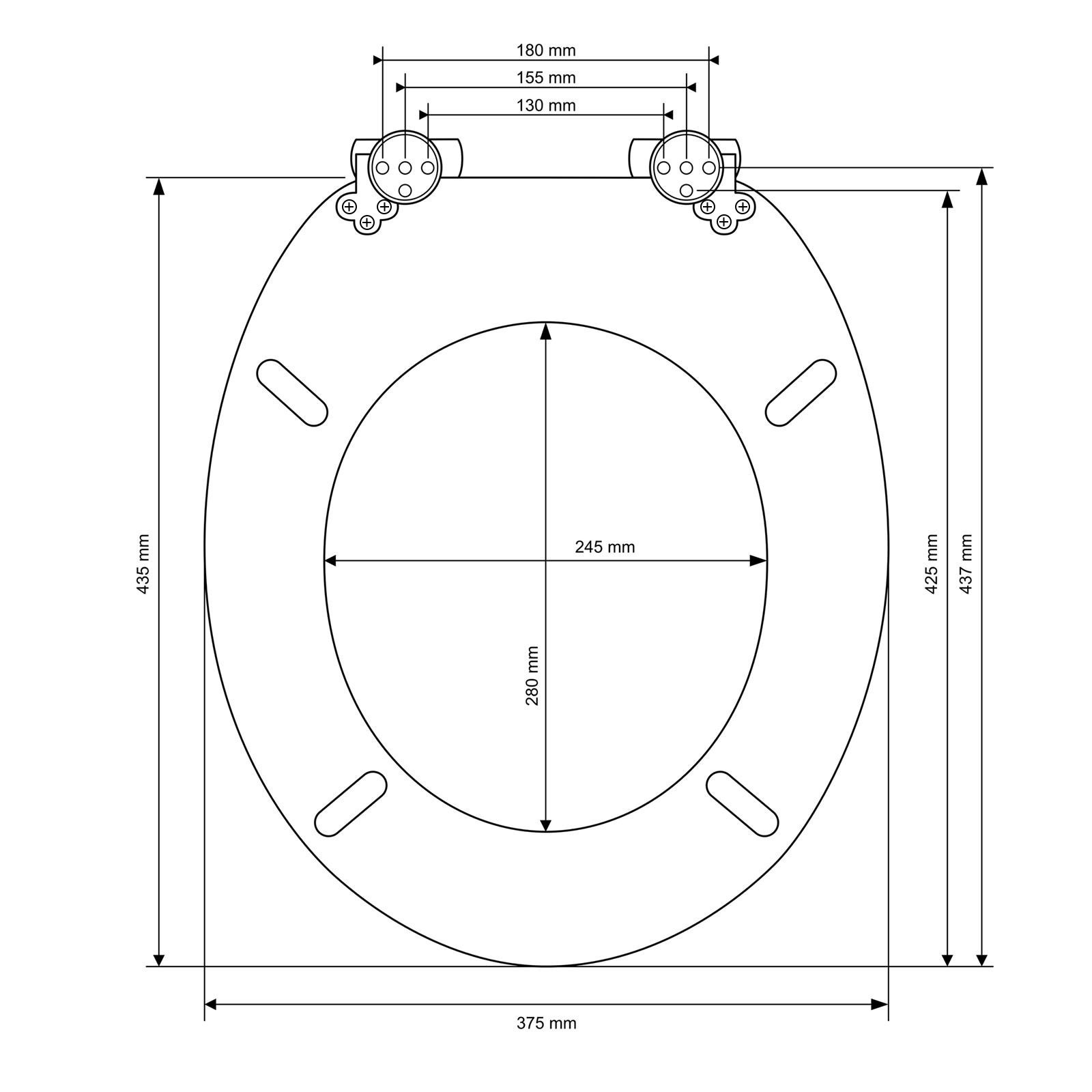 Siège de Toilette MDF motif, Abattant WC abaissement automatique taille ovale EU-1