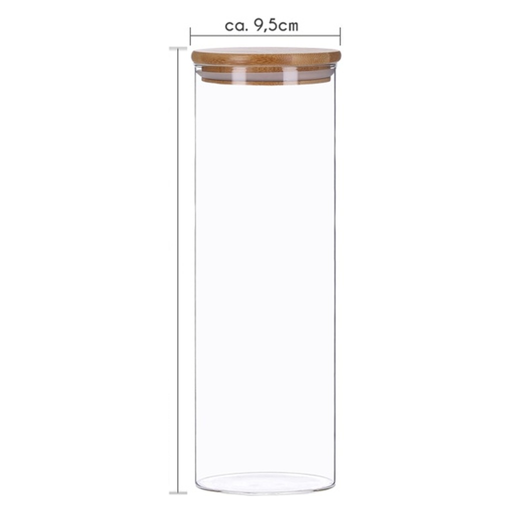 Vorratsglas Bambus- Deckel, luftdichte Vorratsdose Glas 8 Größen  350 - 2200 ml-3