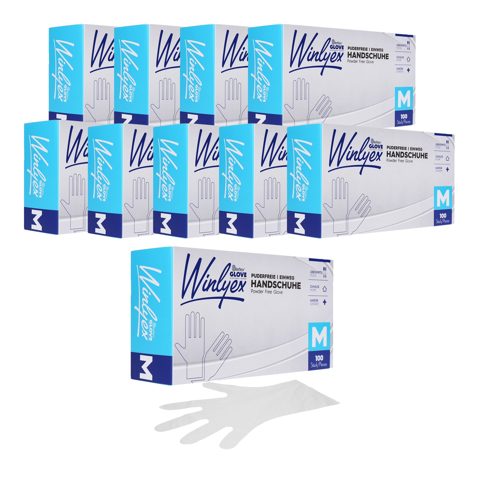 1000x Puderfreie Einweghandschuhe TPE Grösse M latexfrei Einmalhandschuhe-1