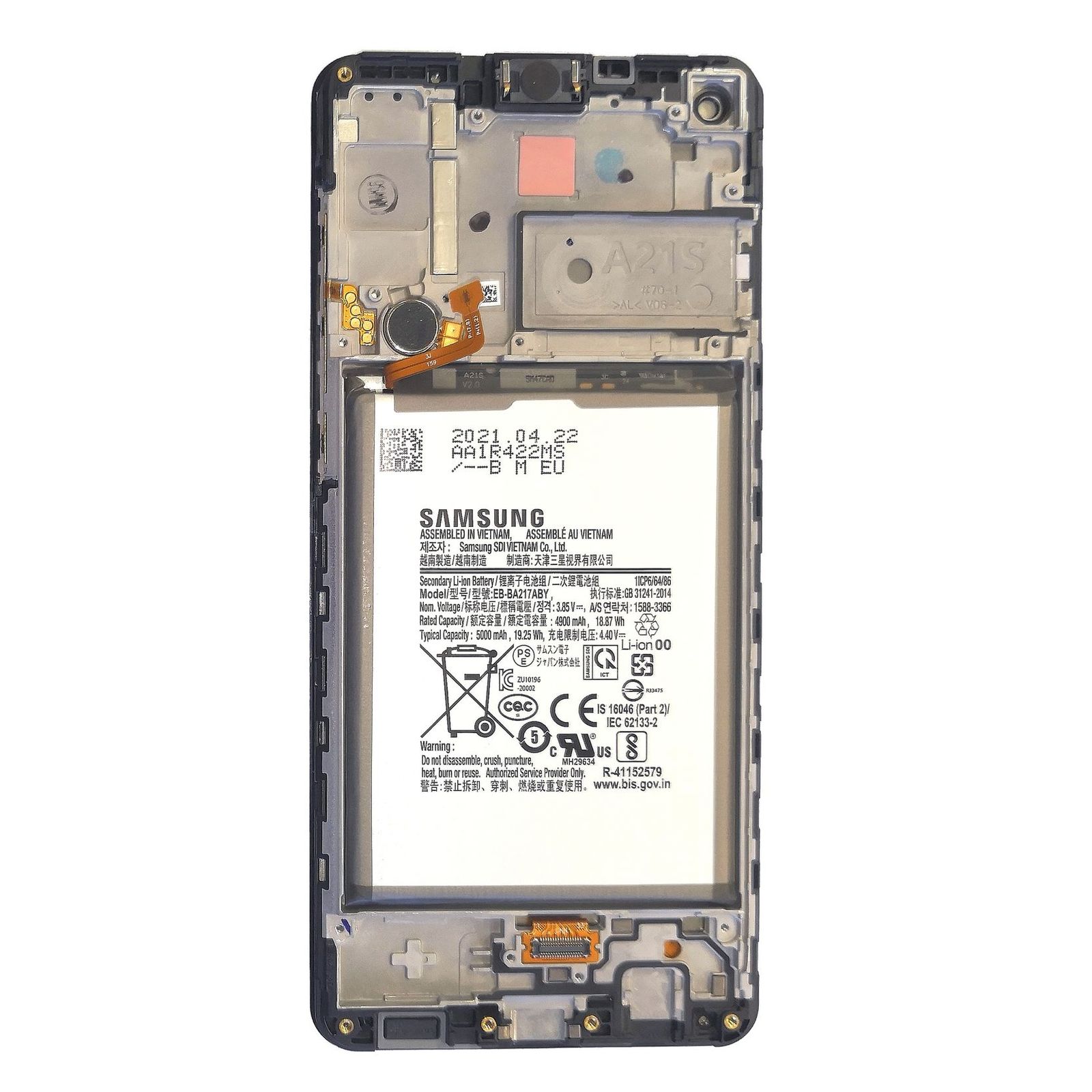 Originale Displayeinheit für Samsung Galaxy A21s A217F schwarz inkl. Akku-2