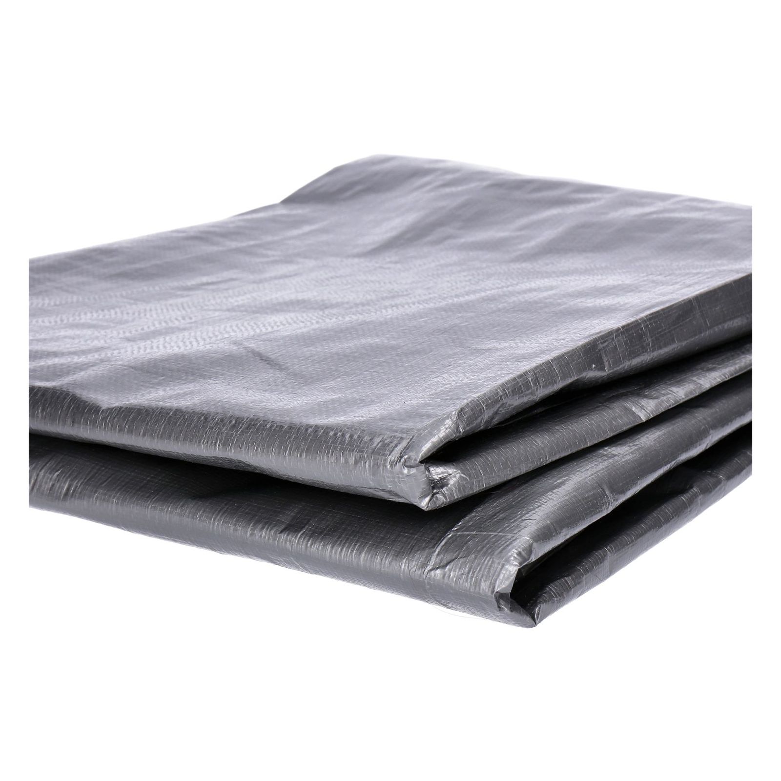 Abdeckplane, Gewebeplane 260g/m² silber + 4x Befestigungsseil & Eckenverstärkung-2