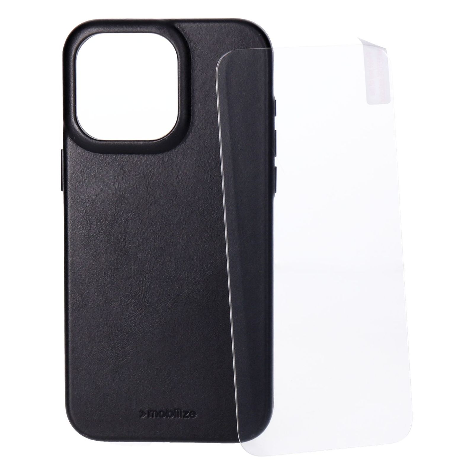 Mobilize Protection Pack iPhone 15 Pro Max Ledercase schwarz und Displayschutz-1