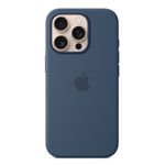 Apple iPhone 16 Pro Silikon Case Denim blau mit Magsafe-1
